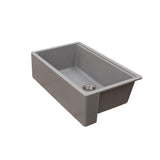 Titan Farmhouse Granite Composite 33 in. Single Bowl Kitchen Sink in Black with Cutting-Board and Strainer