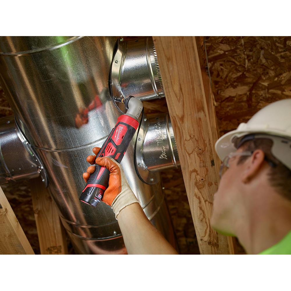 M12 12-Volt Lithium-Ion Cordless 1/4 in. Right Angle Hex Impact Driver (Tool-Only) - Super Arbor