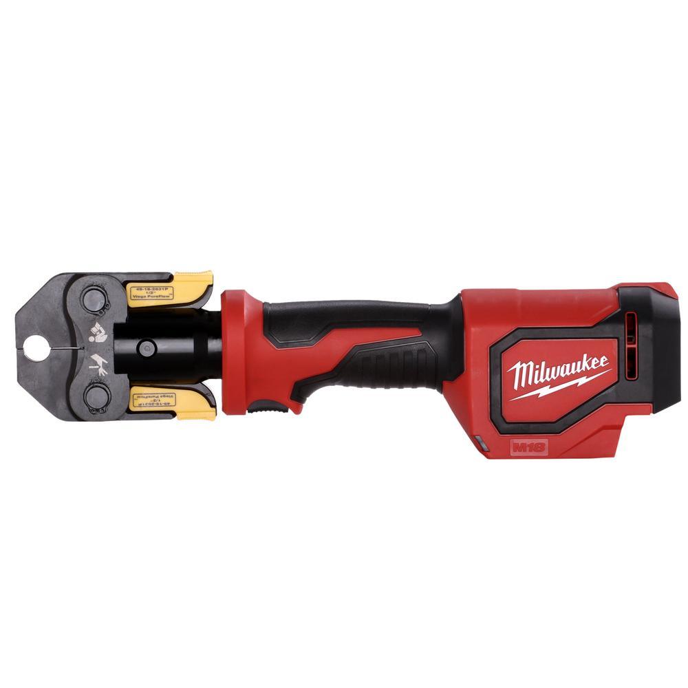 M18 18-Volt Lithium-Ion Cordless Short Throw PEX Press Tool with (3) Viega PureFlow Jaws and 2.0 Ah Battery - Super Arbor