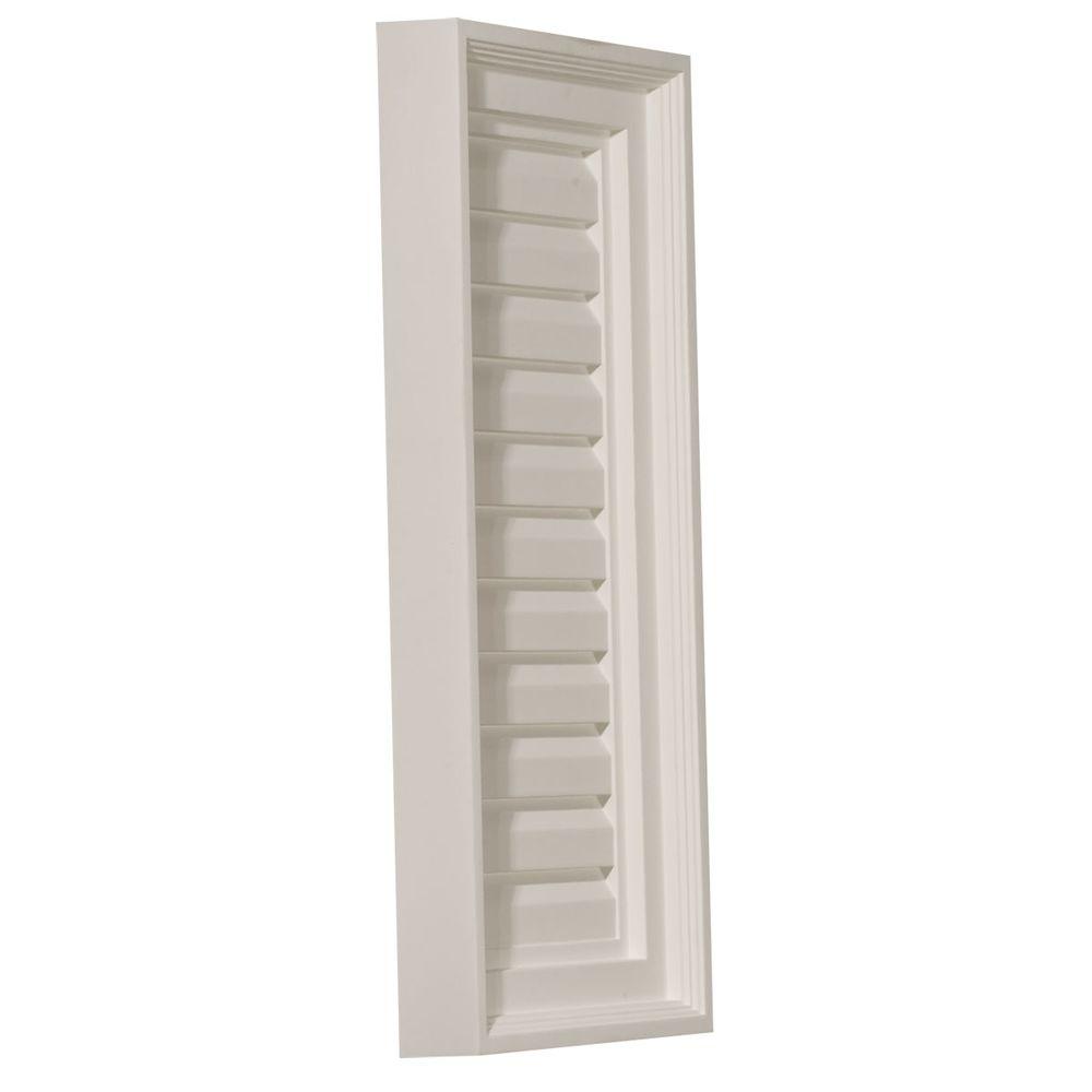 12 in. x 24 in. Rectangular Primed Polyurethane Paintable Gable Louver Vent - Super Arbor