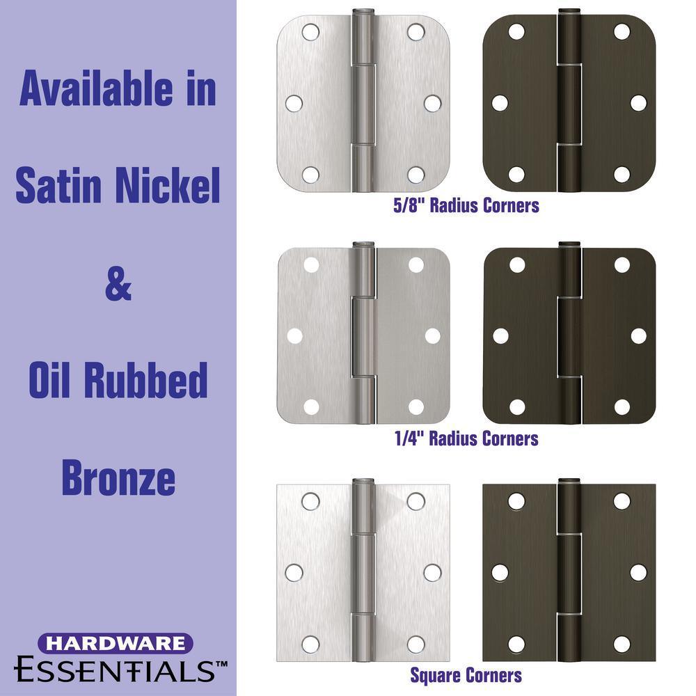 5/8 in. Satin Nickel Squeak Proof Hinge (3-Pack) - Super Arbor