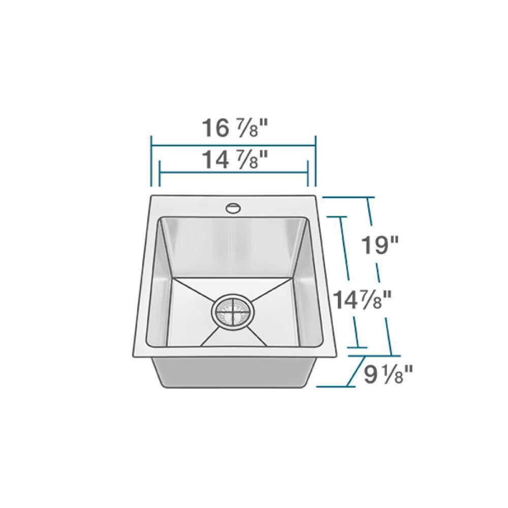Drop-in Stainless Steel 17 in. 1-Hole Single Bowl Kitchen Sink - Super Arbor