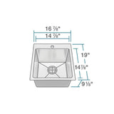 Drop-in Stainless Steel 17 in. 1-Hole Single Bowl Kitchen Sink - Super Arbor