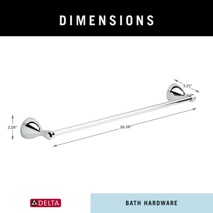 Delta Foundations 24-in Polished Chrome Wall Mount Single Towel Bar