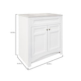 Modular 30-1/2 in. W Bath Vanity in White with Solid Surface Technology Vanity Top in Silver Fox with White Basin - Super Arbor