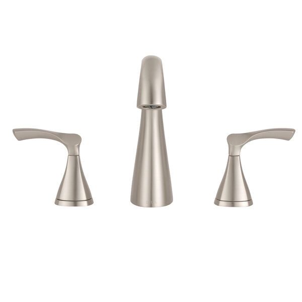 New Lower Price; Delta Sandover Spotshield Brushed Nickel 2-Handle Widespread WaterSense Bathroom Sink Faucet with Drain