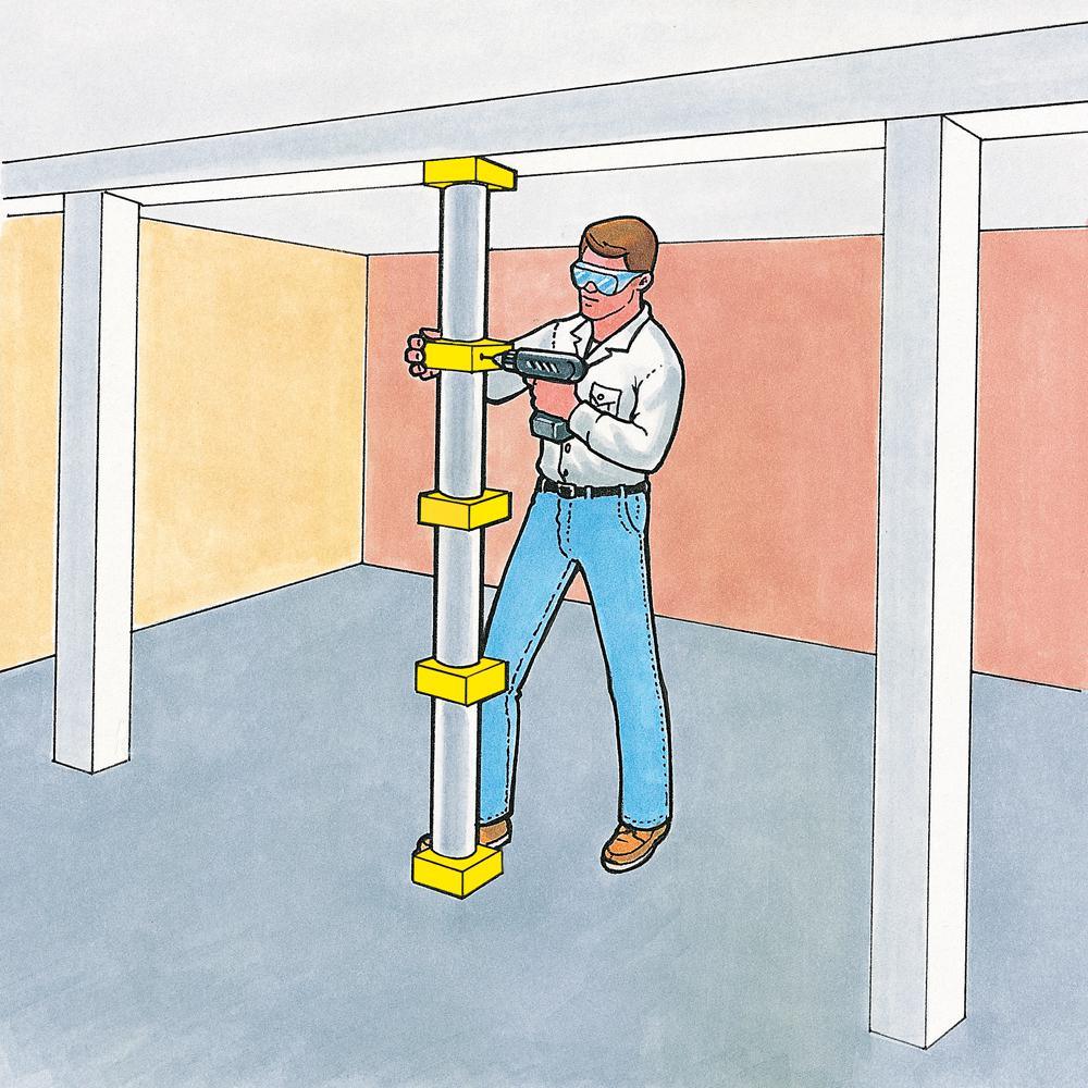 3 in. Yellow Nylon EZ Column Framing Kit (5-Pack) - Super Arbor