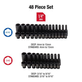 1/4 in. Drive SAE and Metric Impact Socket Set (48-Piece) - Super Arbor