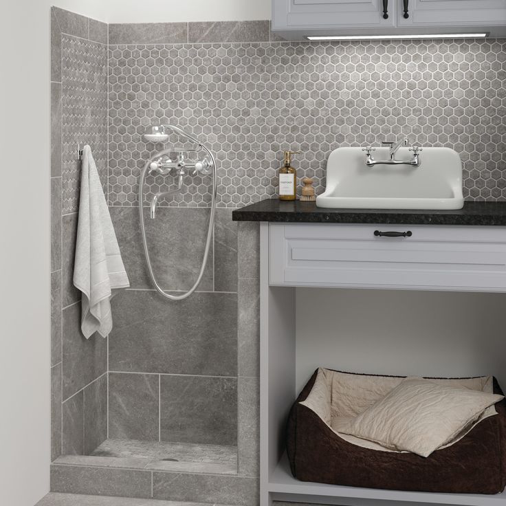 Harbor Gray 10-in x 11-in Matte Ceramic Hexagon Stone Look Floor and Wall Tile (0.83-sq. ft/ Piece)