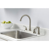 Builders 2-Handle Standard Kitchen Faucet with Sprayer in Stainless Steel - Super Arbor
