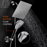 5-spray 9 in. Dual Shower Head and Handheld Shower Head with Waterfall in Chrome - Super Arbor