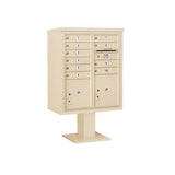 3400 Horizontal Series 10-Compartment 2-Parcel Locker Pedestal Mount Mailbox - Super Arbor