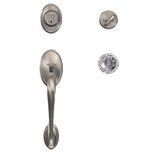 Custom Wakefield Satin Nickel Single Cylinder Door Handleset with Alexandria Glass Door Knob - Super Arbor
