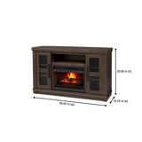Caufield 54 in. Media Console Infrared Electric Fireplace in Vintage Warm Oak - Super Arbor