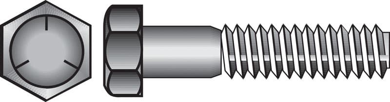 Hillman 7/16 in. Diameter x 2-1/2 in. Length Heat-Treated Zinc Steel Hex Head Cap Screw, 50-Pack