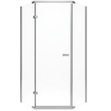 38 in. x 38 in. x 72 in. Semi-Frameless Neo Angle Corner Shower in White - Super Arbor