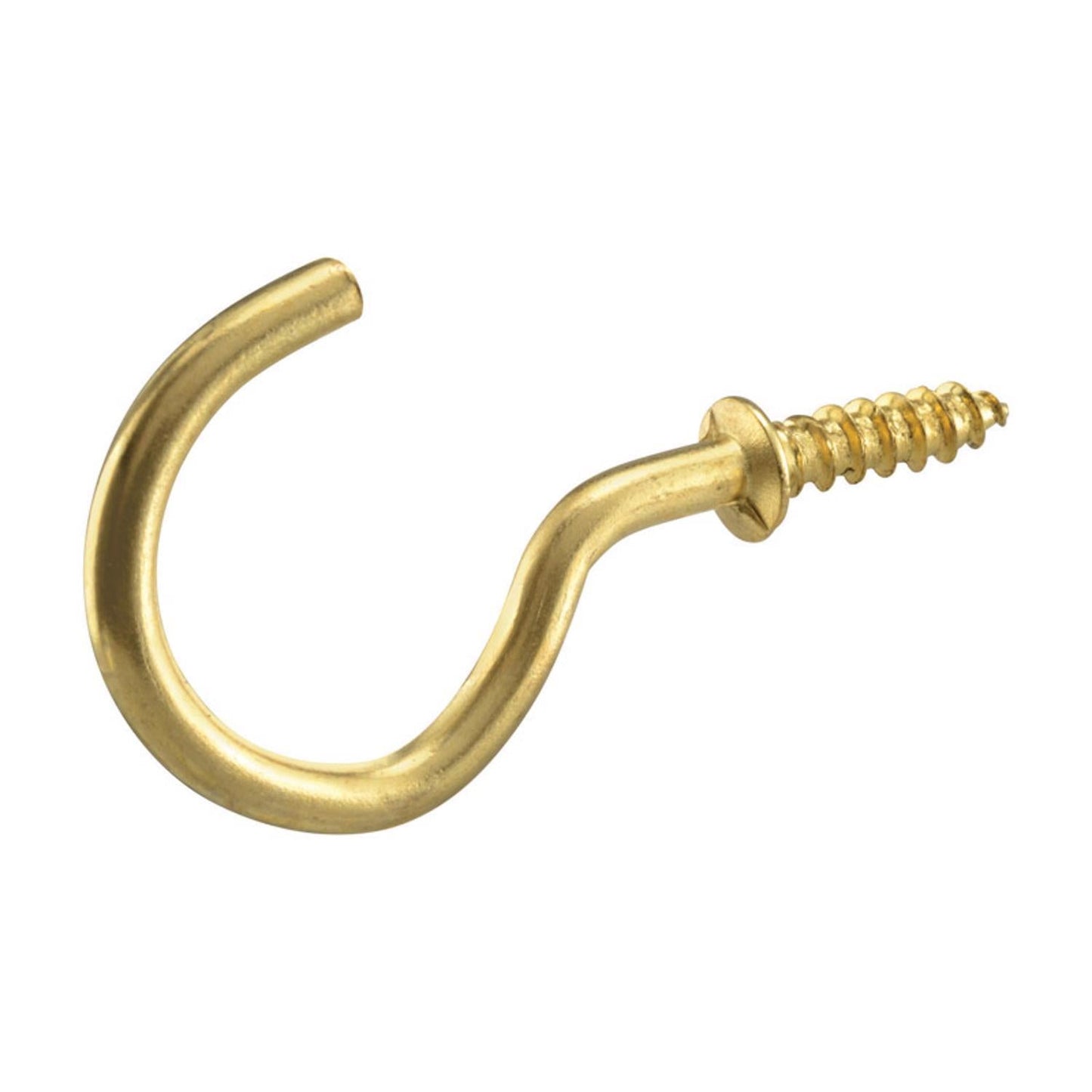 Hillman Brass-Plated Gold Cup Hooks, 7/8 in, 1 lb Capacity, 8-Pack