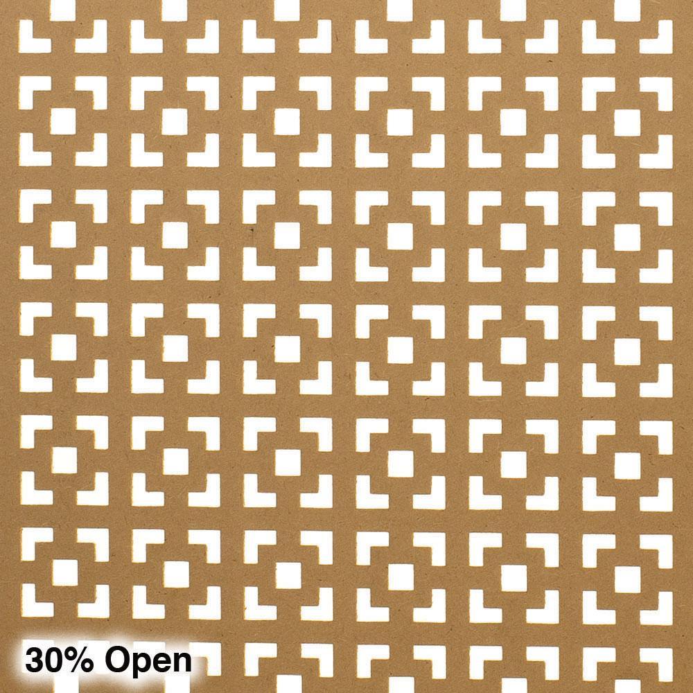 72 in. x 24 in. x 1/8 in. Unfinished Multi Square Decorative Perforated Paintable MDF Screening Panel Insert - Super Arbor