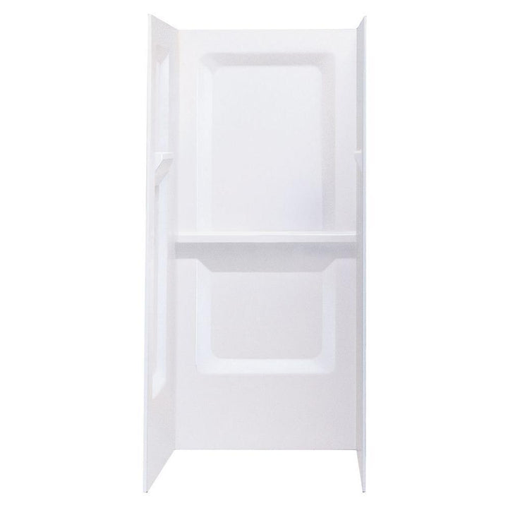 Durawall 32 in. x 32 in. x 73-1/4 in. 3-Piece Direct-to-Stud Alcove Shower Wall Set in White - Super Arbor