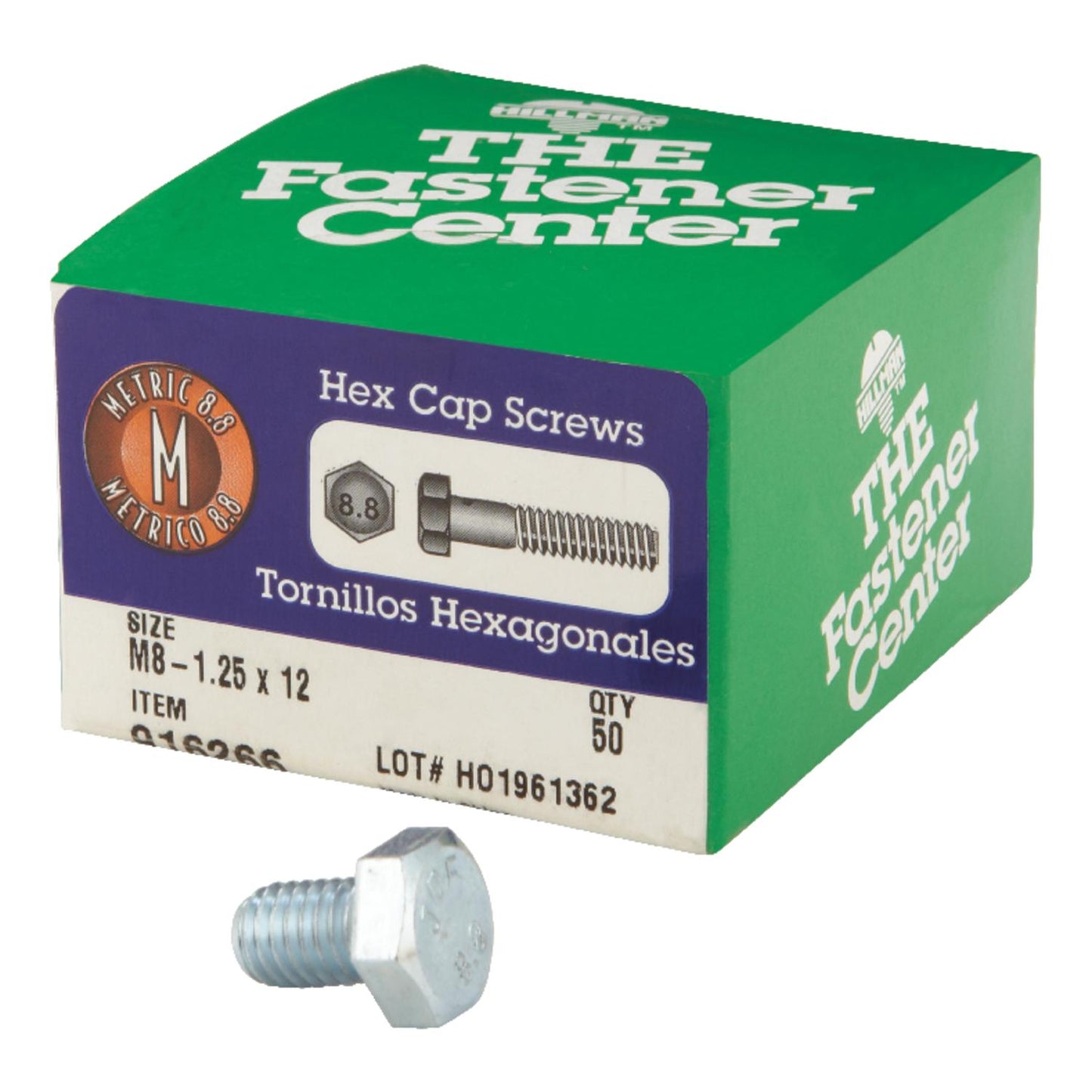 Hillman M8-1.25 mm x 12 mm Heat-Treated Steel Hex Head Cap Screw, 50-Pack