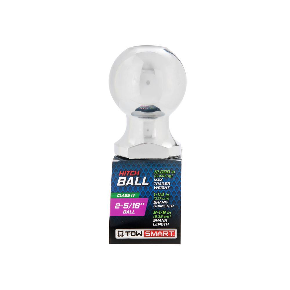 TowSmart 12,000 lb. Capacity 2-5/16 in. Ball x 1-1/4 in. Shank Diameter x 2-1/2 in. Shank Length Chrome Hitch Ball - Super Arbor