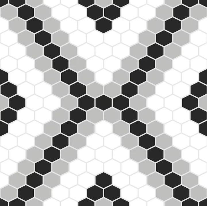 FloorPops Black and White 2.76-mil x 12-in W x 12-in L Water Resistant Peel and Stick Vinyl Tile Flooring