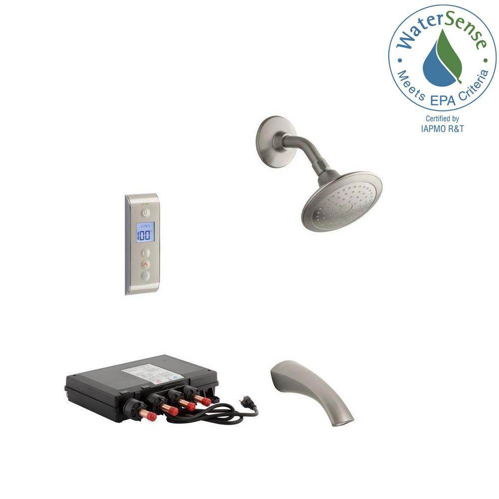 Mistos DTV Prompt Digital Single-Handle 1-Spray Tub and Shower Faucet System in Vibrant Brushed Nickel (Valve Included) - Super Arbor