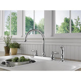 Peerless Chrome 2-Handle Deck-Mount High-Arc Handle Kitchen Faucet (Deck Plate Included)
