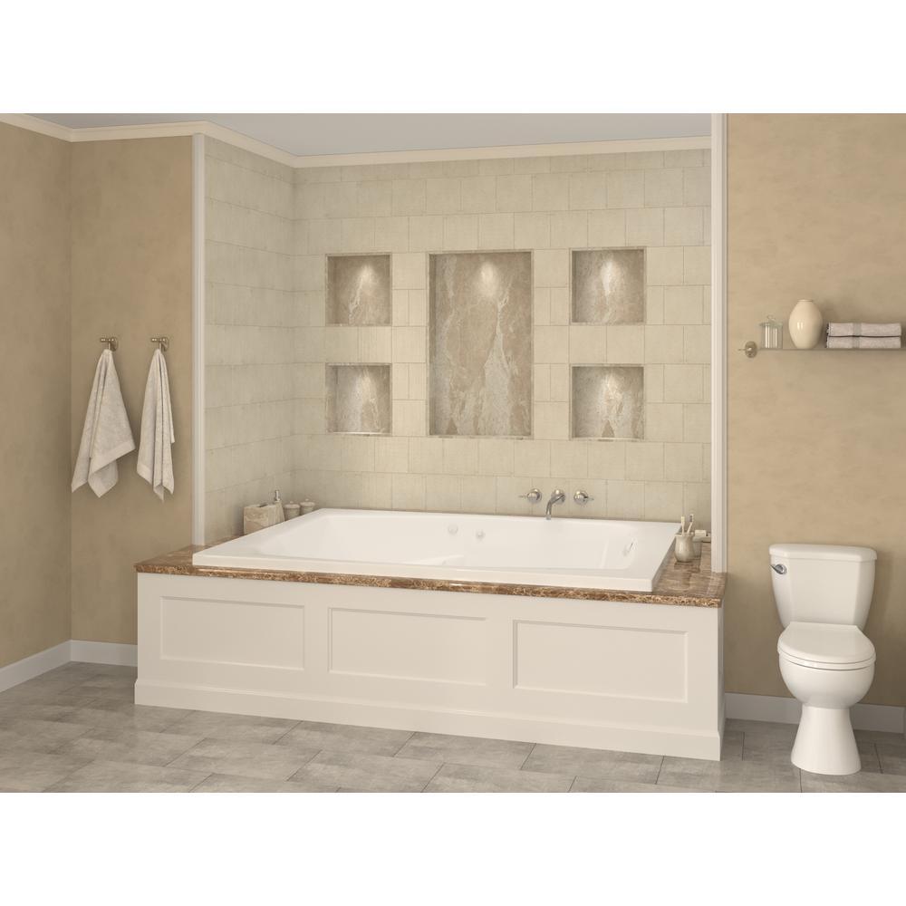Amethyst 6 ft. Acrylic Rectangular Drop-in Whirlpool Bathtub in White - Super Arbor