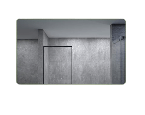 60 in. W x 36 in. H Rectangular Framed Wall Bathroom Vanity Mirror in Matte Green