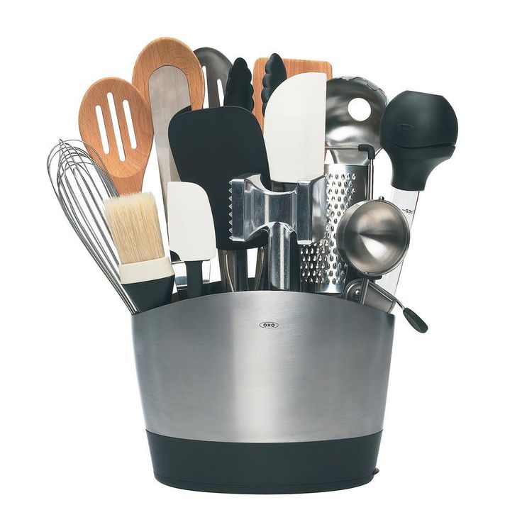 Good Grips Brushed Stainless Steel Utensil Holder