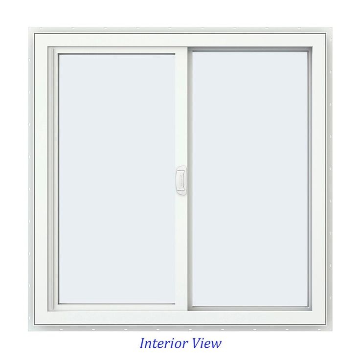JELD-WEN FiniShield V-4500 35-1/2-in x 35-1/2-in x 3-in Jamb Right-operable Vinyl Black Sliding Window Full Screen Included