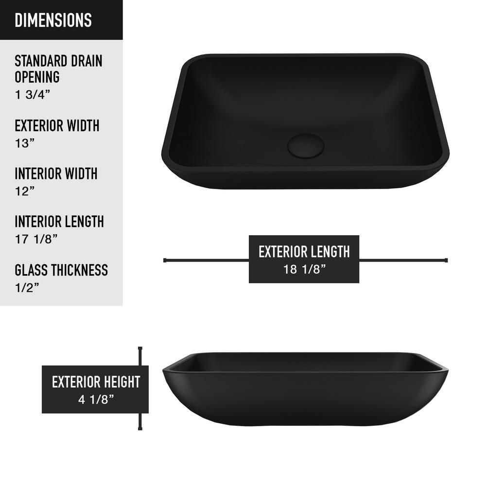 MatteShell Rectangular Vessel Bathroom Sink in Black and Lexington cFiber Faucet in Matte Gold/Matte Black - Super Arbor
