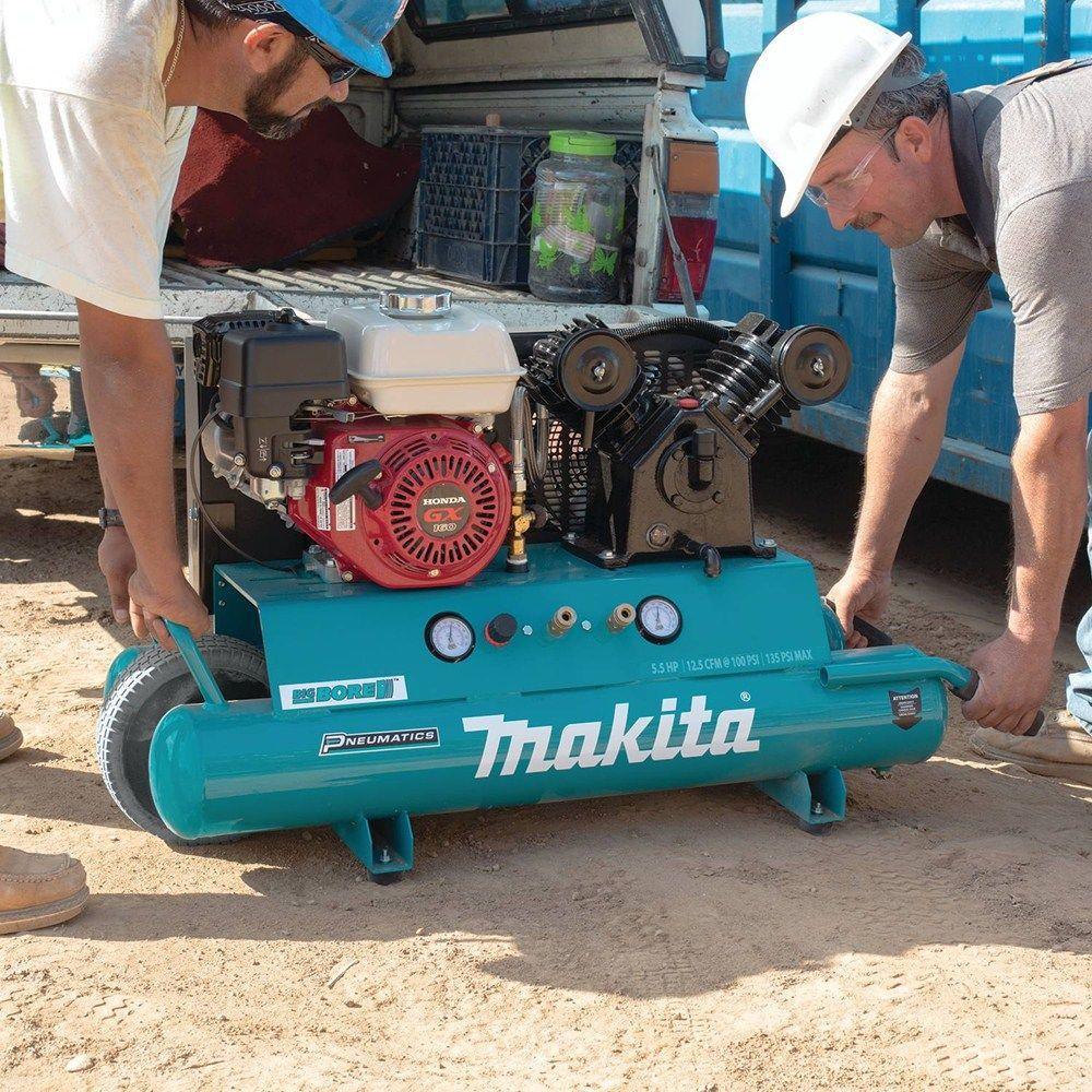 10 Gal. 5.5 HP Portable Gas-Powered Twin Stack Air Compressor - Super Arbor