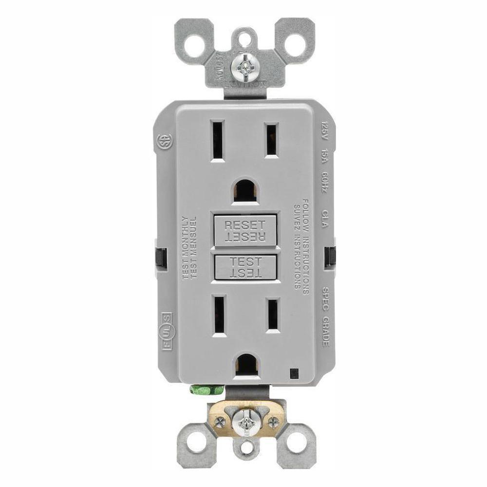 15 Amp Self-Test SmartlockPro Slim Duplex GFCI Outlet, White - Super Arbor