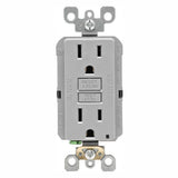 15 Amp Self-Test SmartlockPro Slim Duplex GFCI Outlet, Gray - Super Arbor