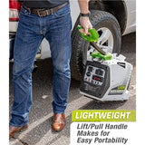 PowerSmith 2200-Watt Portable Gas-Powered Digital Inverter Generator with 5 Outputs, LED Display, Pull Handle and Wheels
