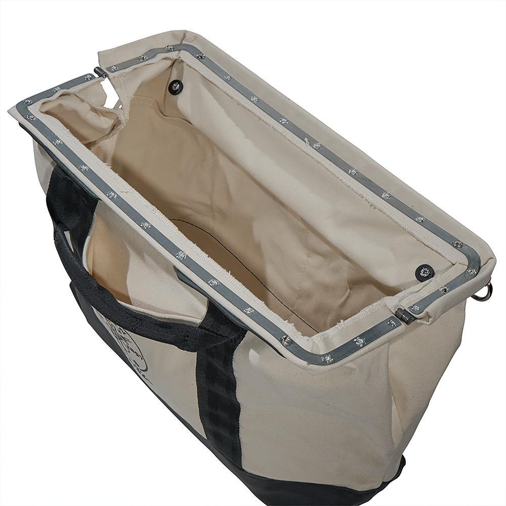 Tool Bag, Canvas with Leather Bottom, 15 Pockets, 20-Inch - Super Arbor