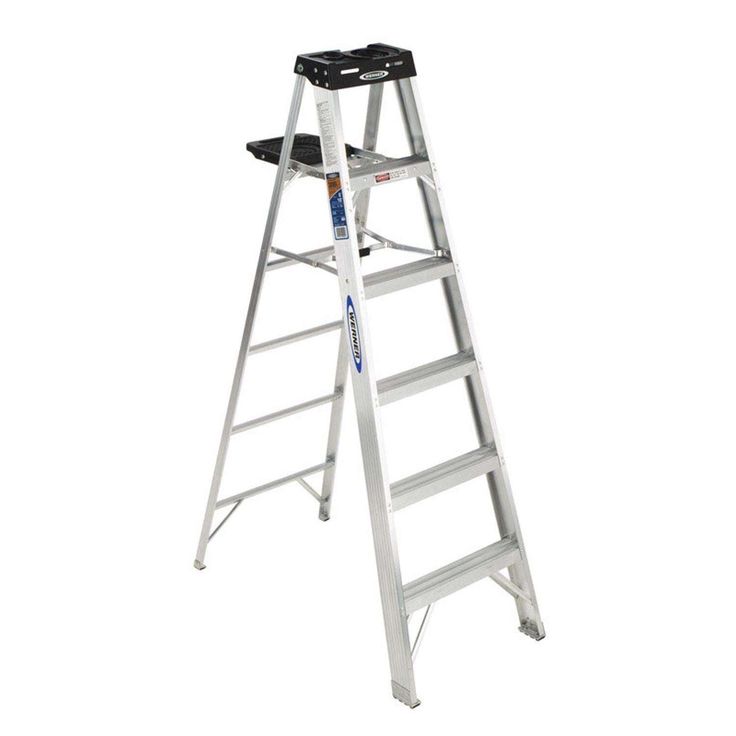 Werner 6 ft. H Aluminum Step Ladder Type IA 300 lb. capacity
