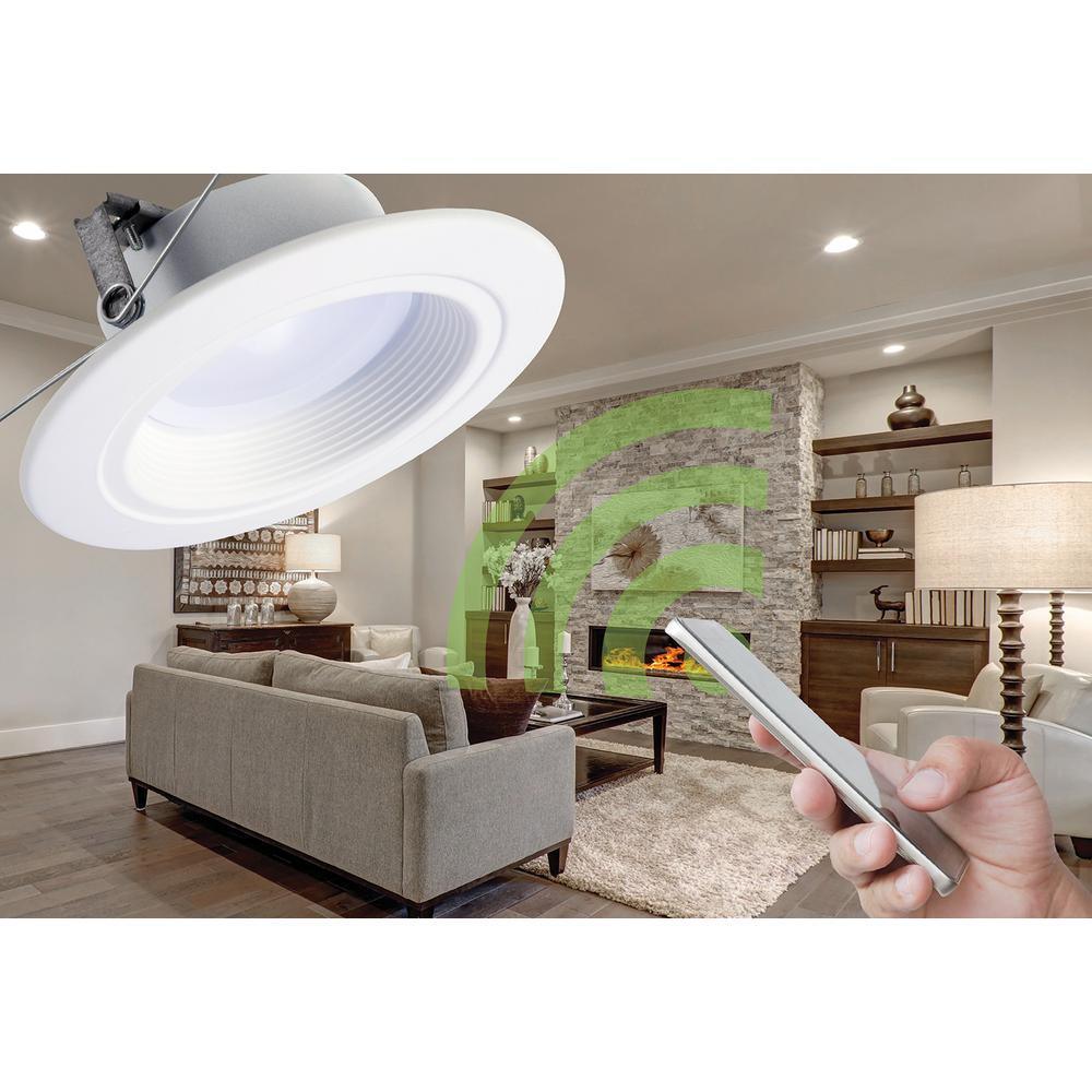 RL 5 in. and 6 in. White Wireless Smart Integrated LED Recessed Downlight Ceiling Fixture Selectable Color Temperature - Super Arbor
