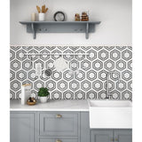MSI Georama Nero 13 in. x 11 in. x 10mm Polished Marble Mesh-Mounted Mosaic Tile (9.9 sq. ft. / case)