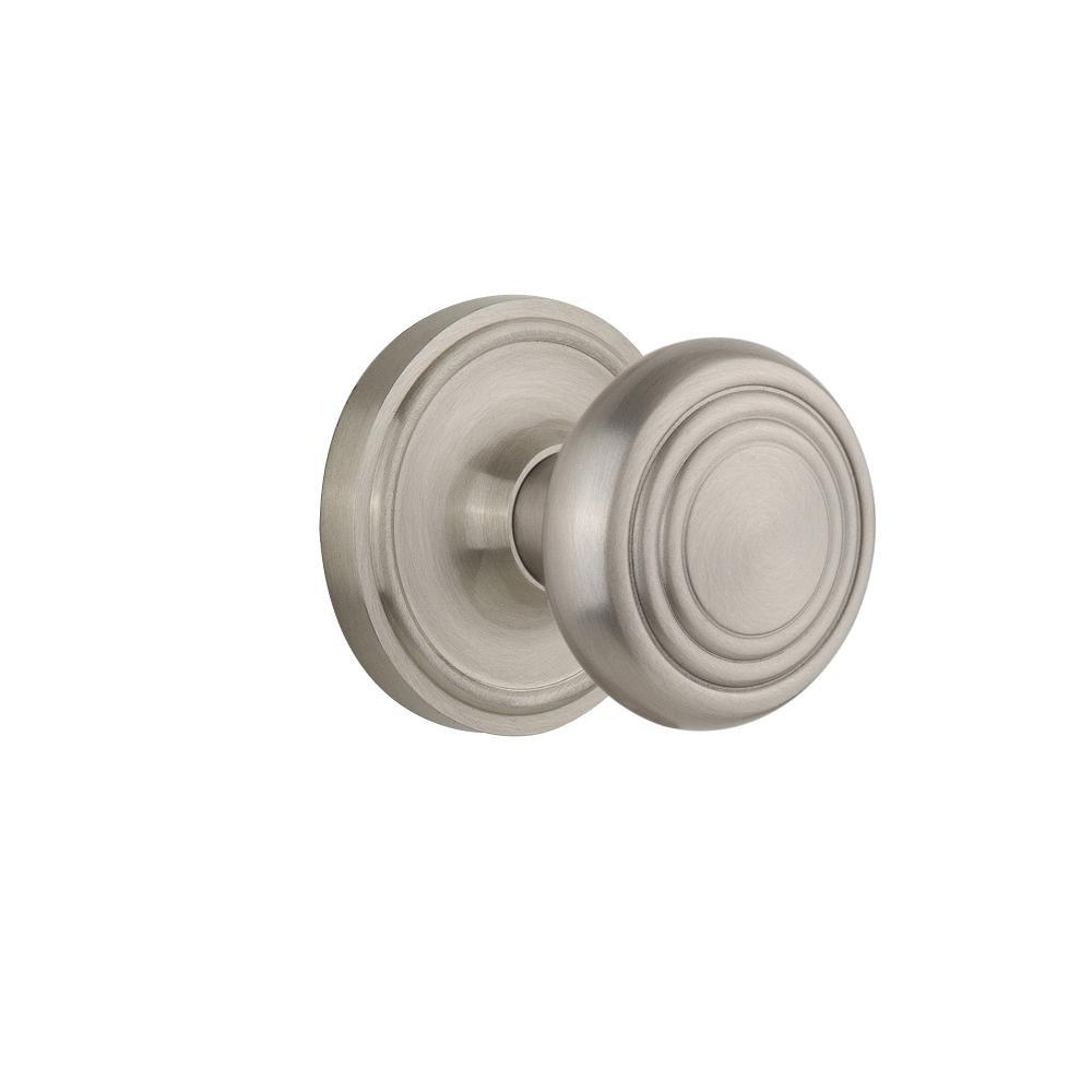 Classic Rosette 2-3/8 in. Backset Antique Brass Privacy Bed/Bath Deco Door Knob - Super Arbor