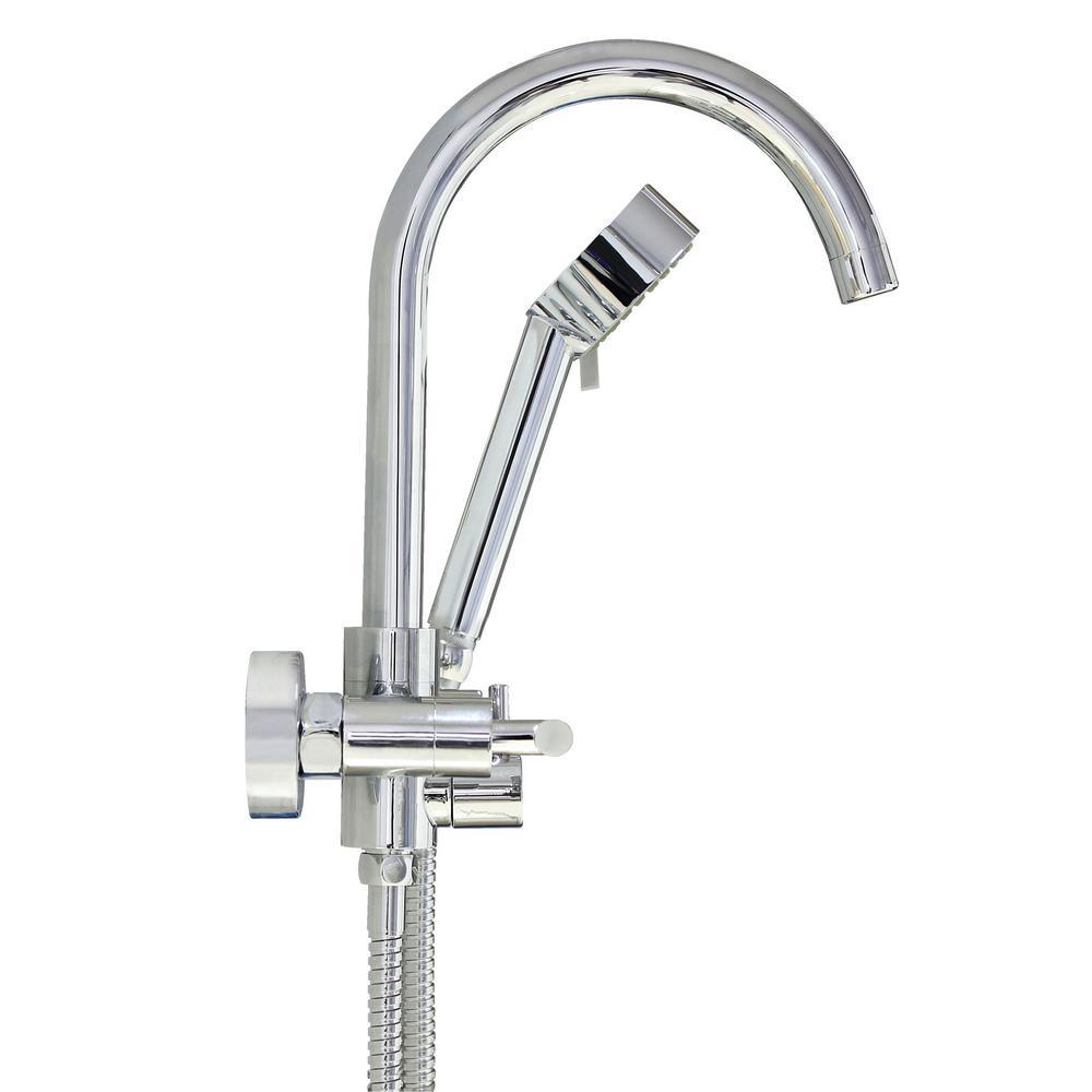 Modern 6 in. 2-Handle 3-Spray Tub and Shower Faucet with Massage Hand Held Shower in Polished Chrome (Valve Included) - Super Arbor