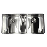 Undermount Stainless Steel 42 in. x 20 in. x 10 in. Deep 16-Gauge Triple Bowl 40/20/40 Zero Radius Kitchen Sink - Super Arbor