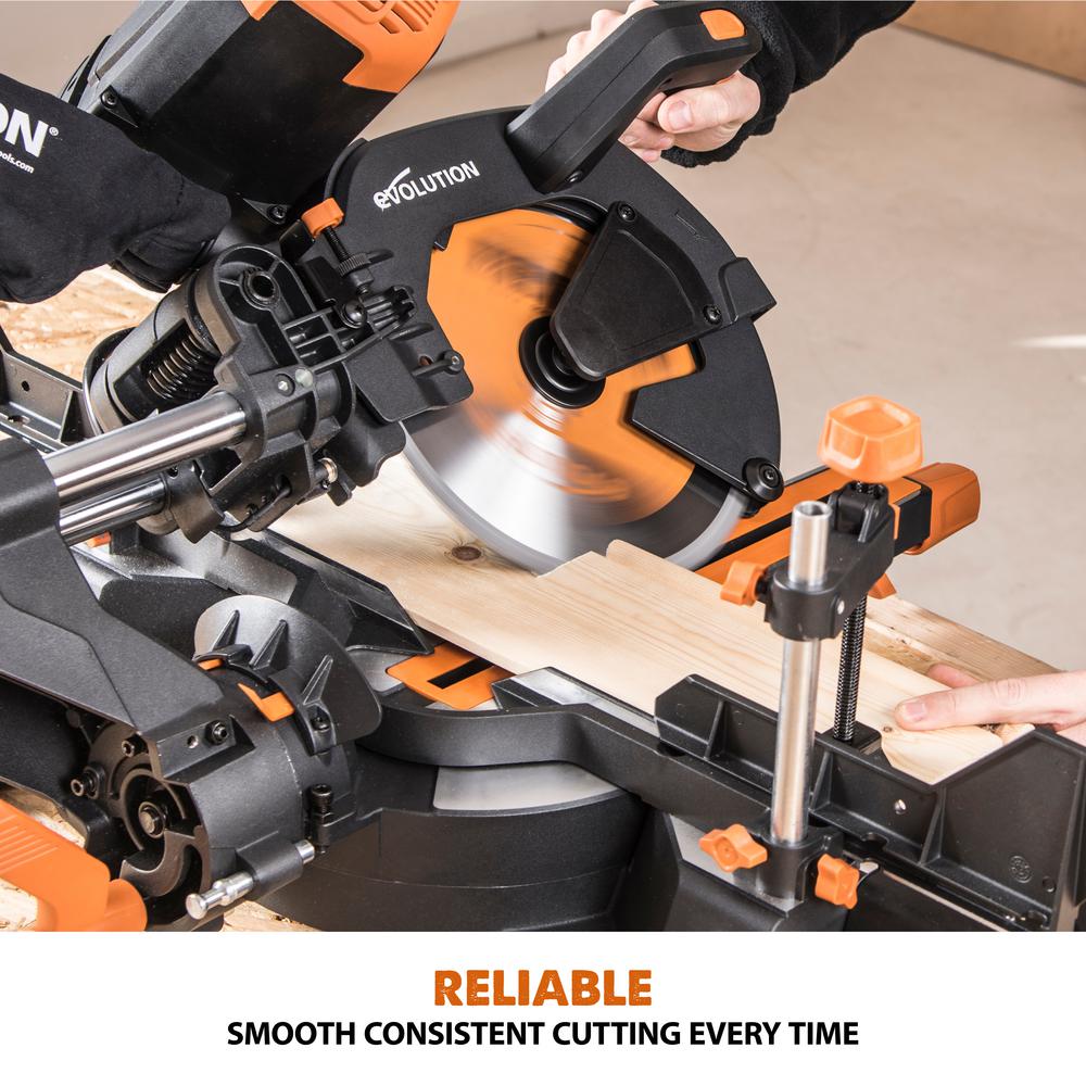 15 Amp 10 in. Dual Bevel Sliding Miter Saw with Laser Guide, Dust Bag, 13 ft. Power Cord, and 28-T Multi-Material Blade - Super Arbor