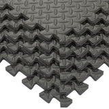 Ottomanson Multi-Purpose Black 24 in. x 24 in. EVA Foam Interlocking Anti-Fatigue Exercise Tile Mat (6-Pack)