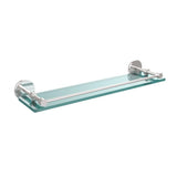 22 in. L  x 3 in. H  x 5 in. W Clear Glass Bathroom Shelf with Gallery Rail in Satin Nickel - Super Arbor