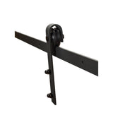 Black Solid Steel Sliding Rolling Barn Door Hardware 8 ft. Kit for Single Wood Doors - Super Arbor