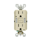 15 Amp Self-Test SmartlockPro Combo Duplex Guide Light and Tamper Resistant GFCI Outlet, White - Super Arbor
