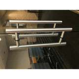 15-3/4 in. Brushed Steel Barn Door Hardware Double Sided Round Pull Handle - Super Arbor